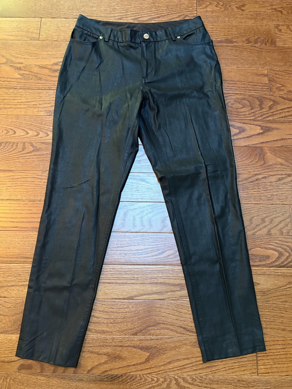 Calvin Klein Vintage Black Faux Leather 5-Pocket Jeans Style Pants